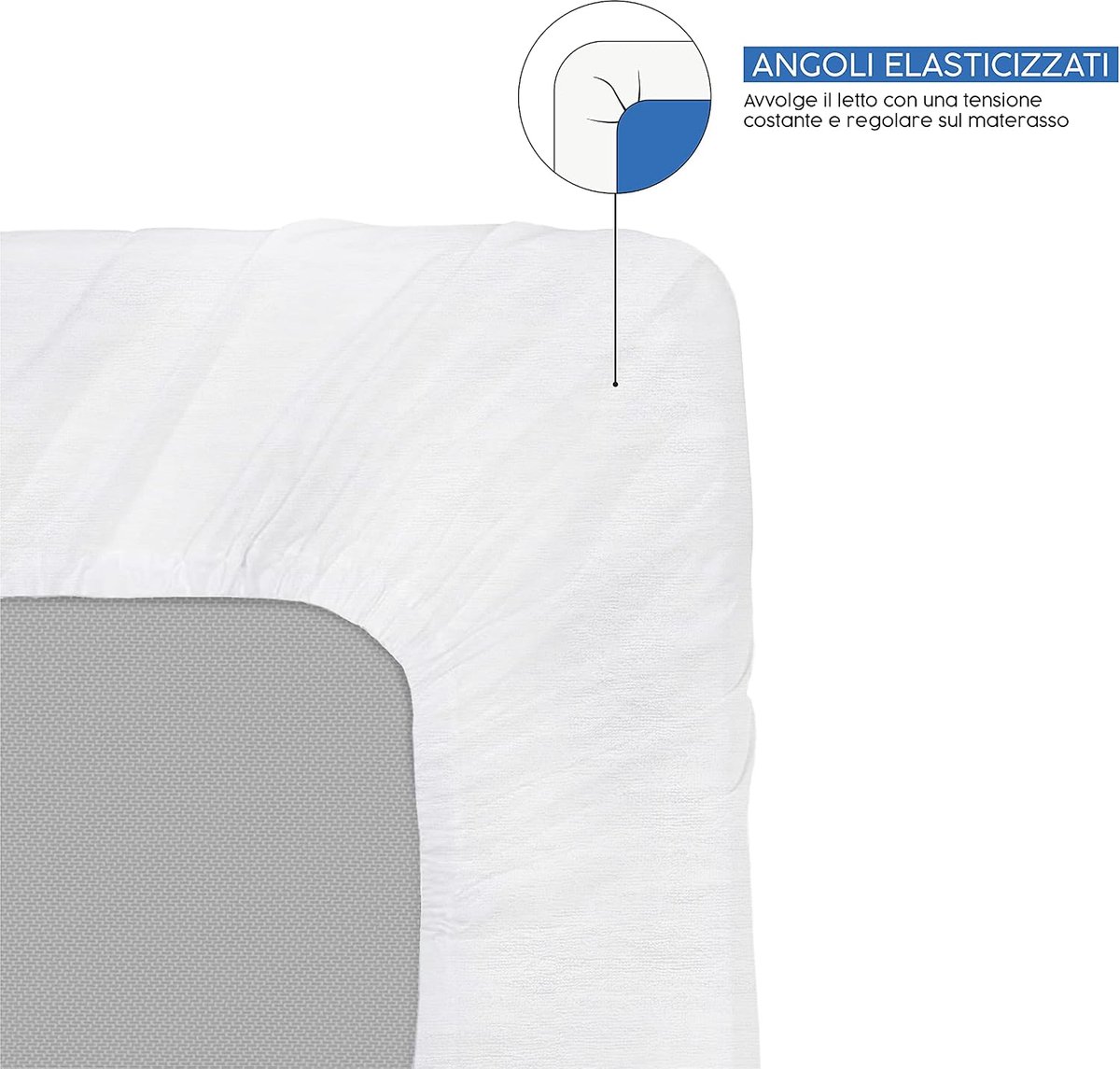 SnelShoppen - Matrassenbeschermers voor Franse Bedden, Antibacterieel, Ademend, Katoen Jersey, Wasbaar, Fitted Sheet, 130 x 200 x 25 cm, Wit