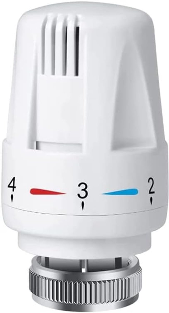SnelShoppen - Thermostaatkop voor Radiator - M30x1.5 - Gele Messing Thermostatische Ventielkop - Vervangende Thermostaat voor Badkamer en Toilet - 2 P