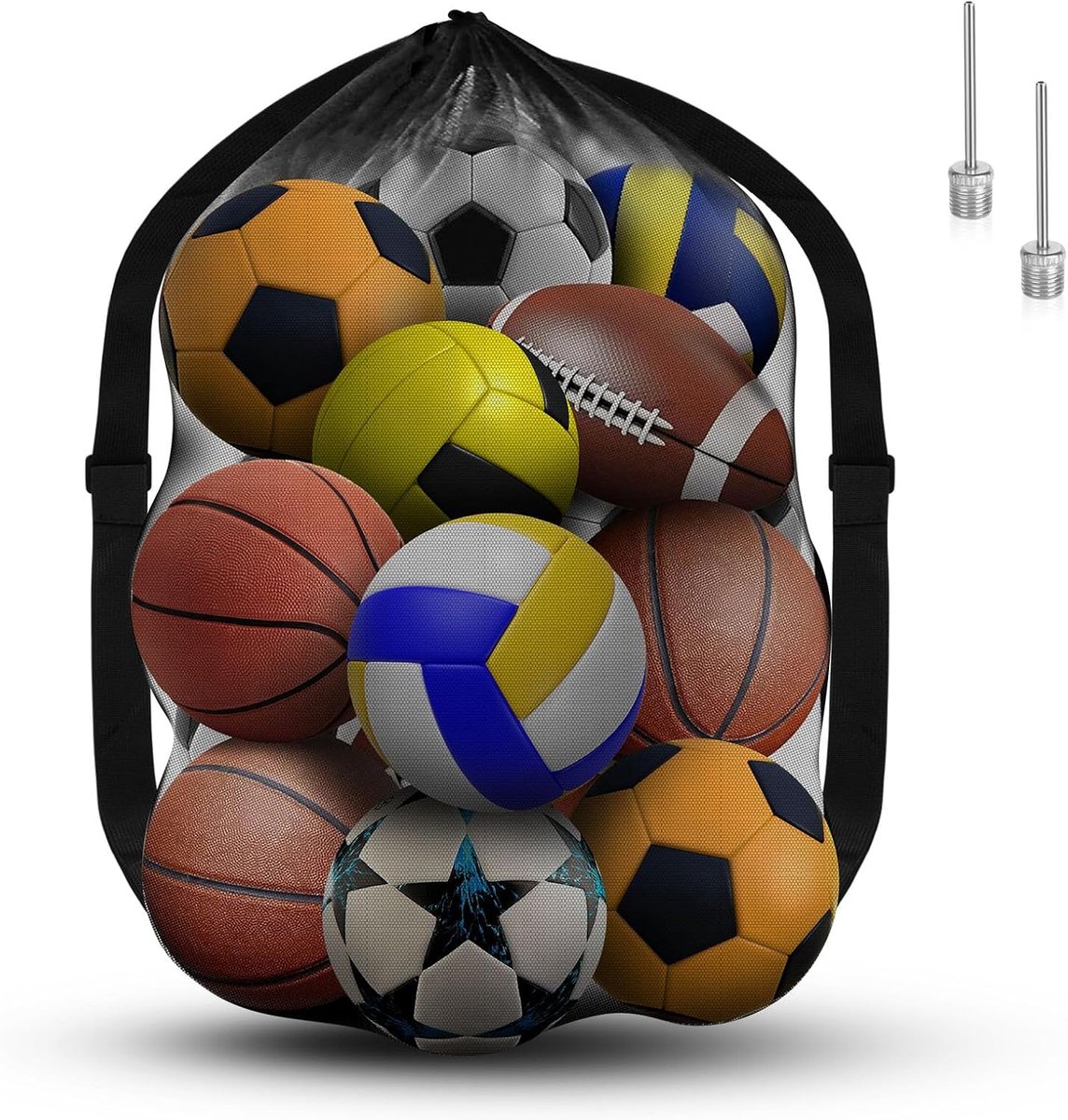 SnelShoppen - Extra Large Voetbal Tas, Trekkoord Tas met Verstelbare Schouderriem, Waterdichte Opbergtas voor Voetbal, Basketbal, Rugbybal, Volleybal