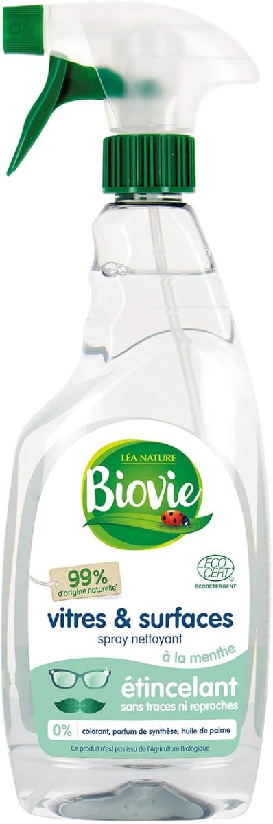 SnelShoppen - Multifunctionele glas- en oppervlaktespray met munt essentiële olie - Eco-vriendelijk schoonmaakmiddel en luchtverfrisser - 750 ml