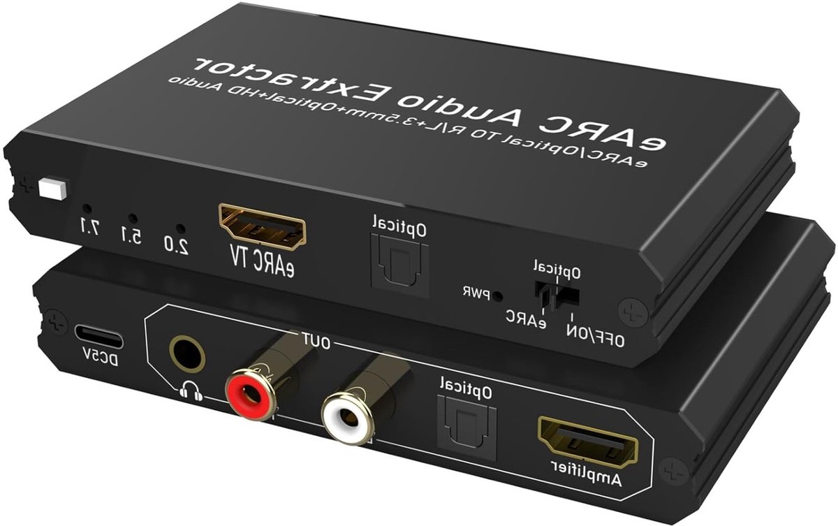 192KHz eARC/ARC Audio Extractor - Digitale naar Analoge Audio Converter voor HDTV, Soundbar, en Hoofdtelefoon met HDMI en Optische Uitgang