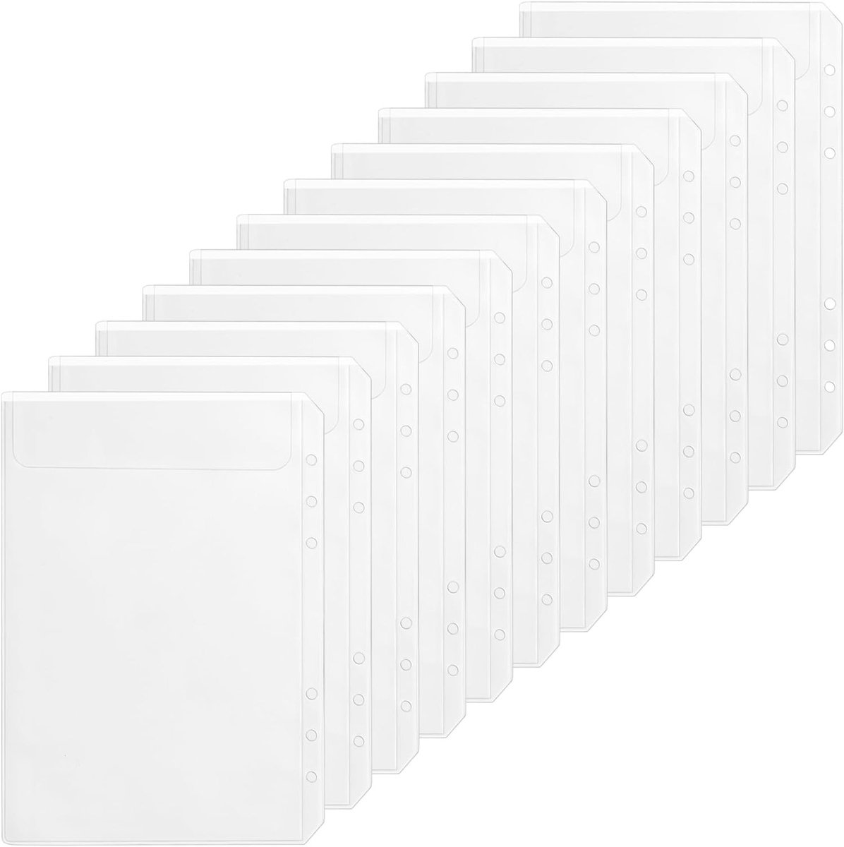 Set van 12 A5 6-Gats Heldere Mappen met Rits - Perfect voor Budgettering, Spaardoelen en Reizen