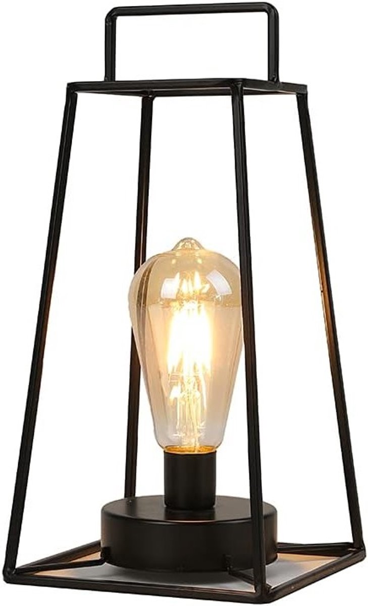 Geometrische Batterijlamp met 6-Uur Timer - Eenvoudige IJzeren Hanglamp voor Woonkamer, Tu