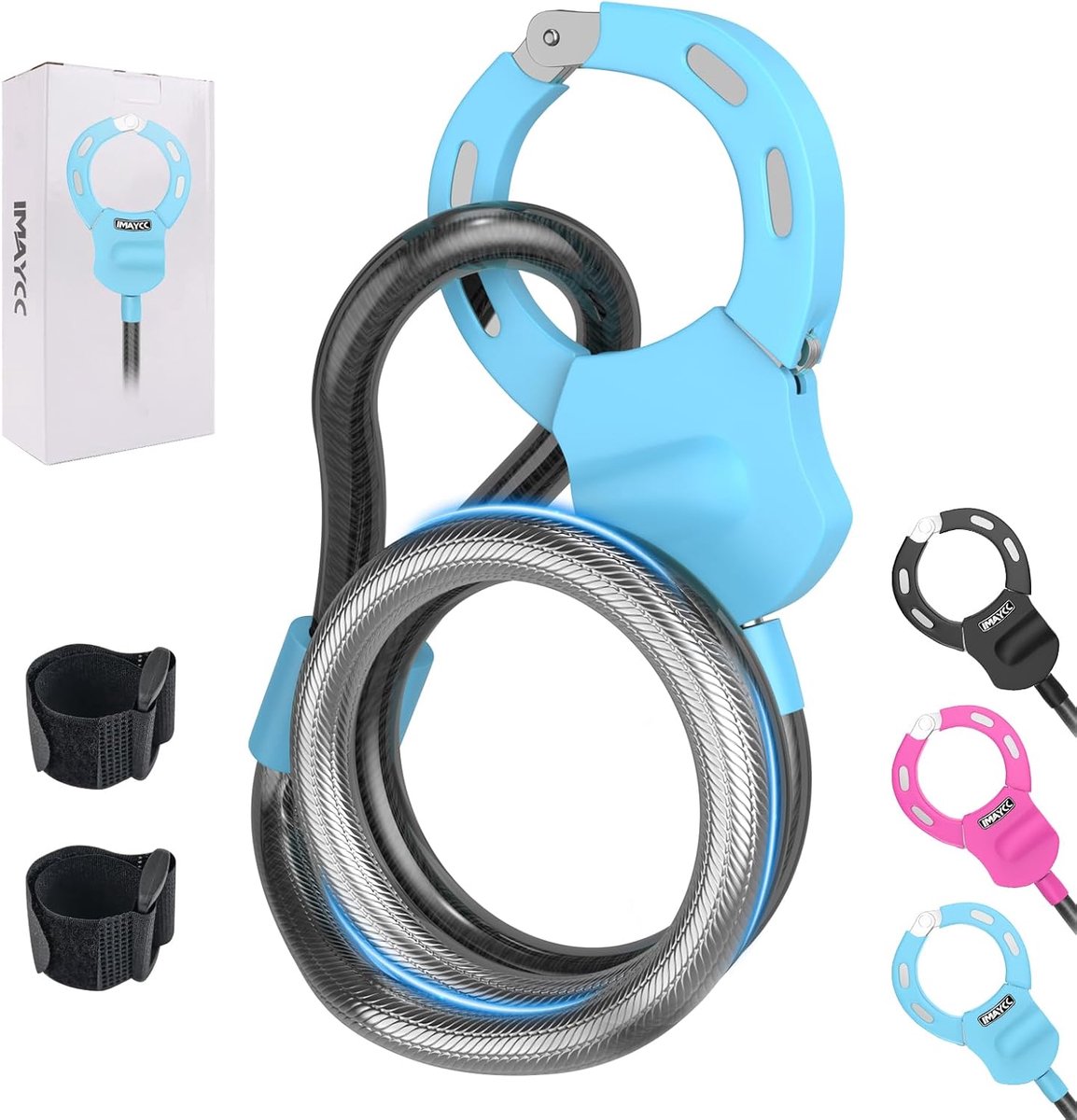 SnelShoppen - E-Scooter Lock Handcuff, Hoogwaardige Dikke Kabelslot voor E-Scooter, Fiets, 50cm, Blauw, Duurzaam en Veilig, Antidiefstal, Ideaal voor