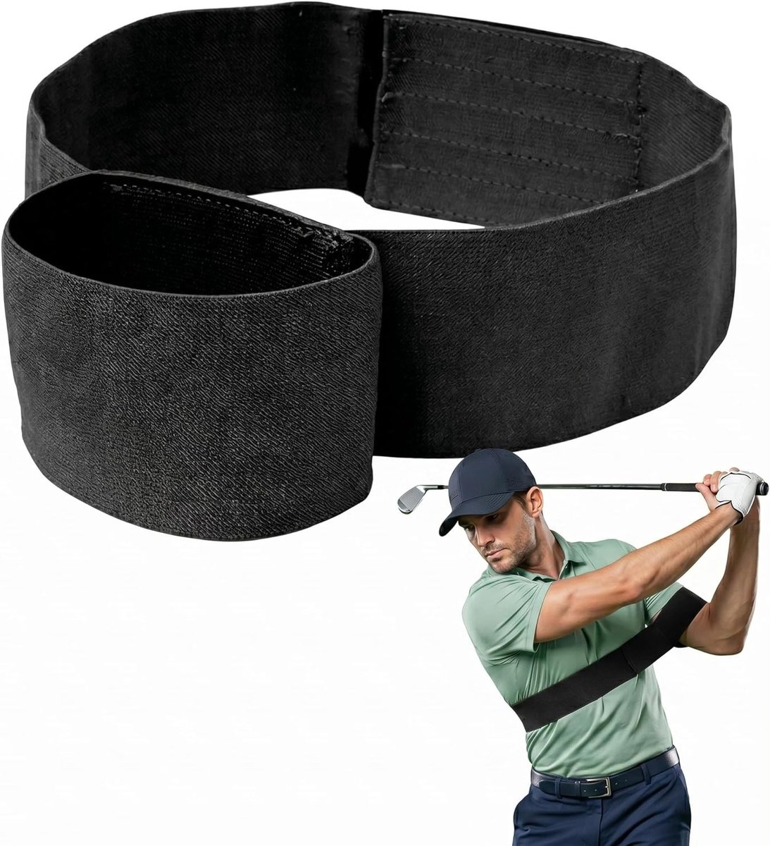 Verstelbare golf swingtrainer voor optimale armtechniek, elastische correctiearmband voor indoor en outdoor training, golftraining hulpmiddel