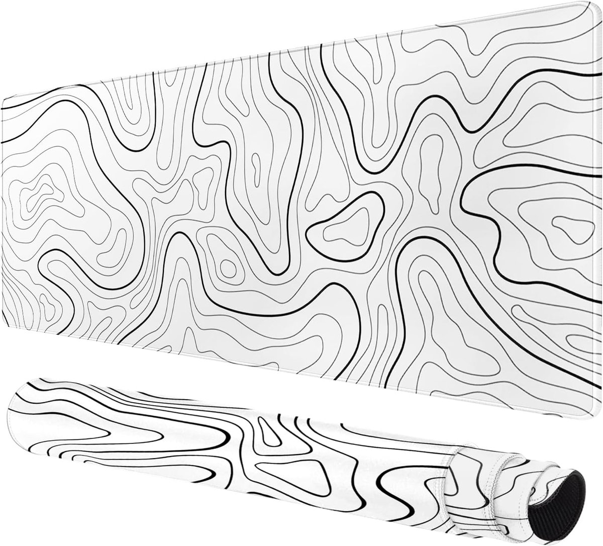 SnelShoppen - Grote Gaming Muismat - Desk Mouse Pad met Antislip Onderkant, Gestikte Randen, Waterdichte Oppervlak voor Muis en Toetsenbord, Ideaal vo