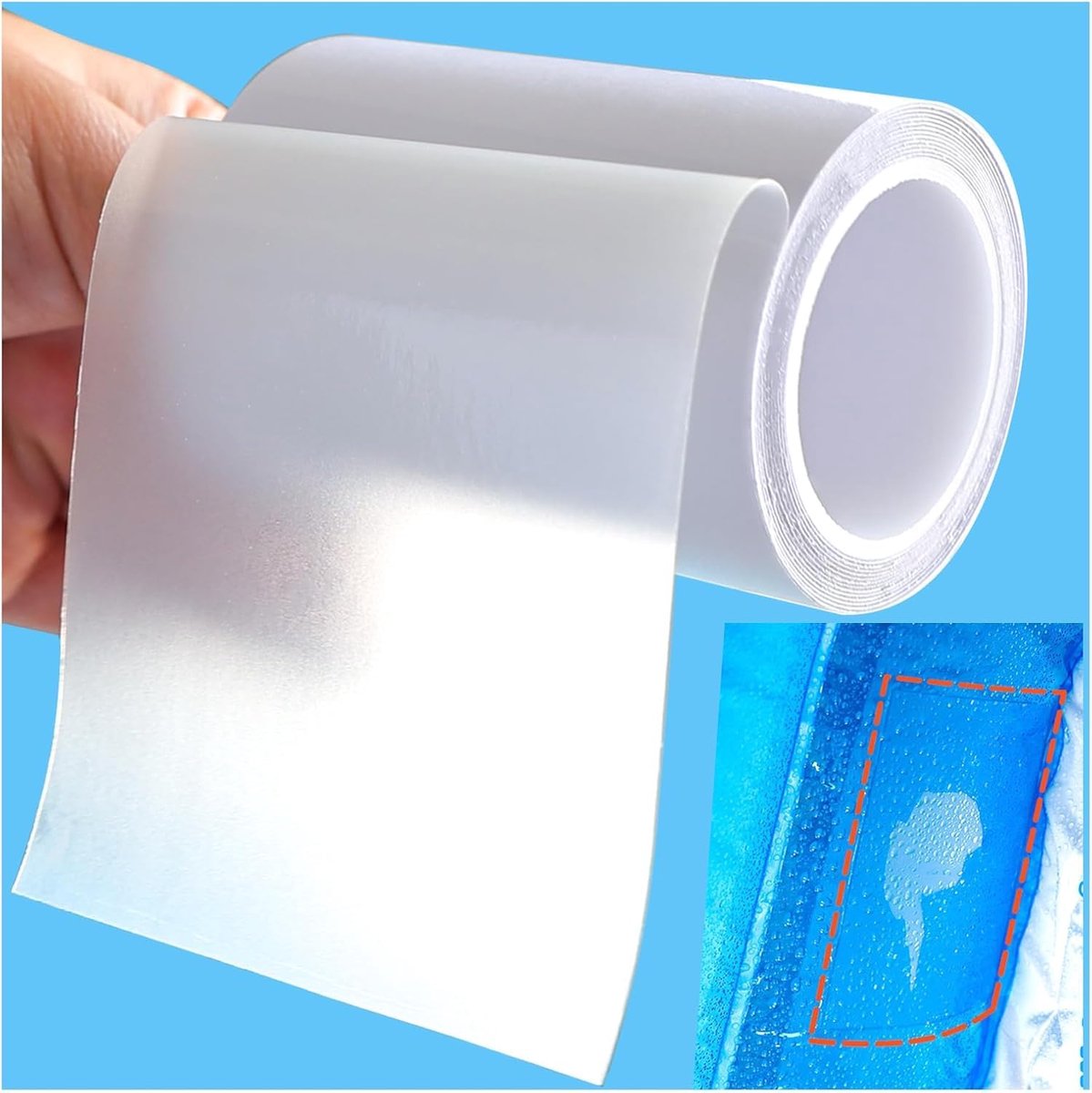 SnelShoppen - Voor Intex Opblaasbare Reparatieband Waterdicht Heavy Duty TPU Tape 10 cm x 1,5 m - Geschikt voor Lay z Spa, Zwembaden, Tent, Bounce Hou