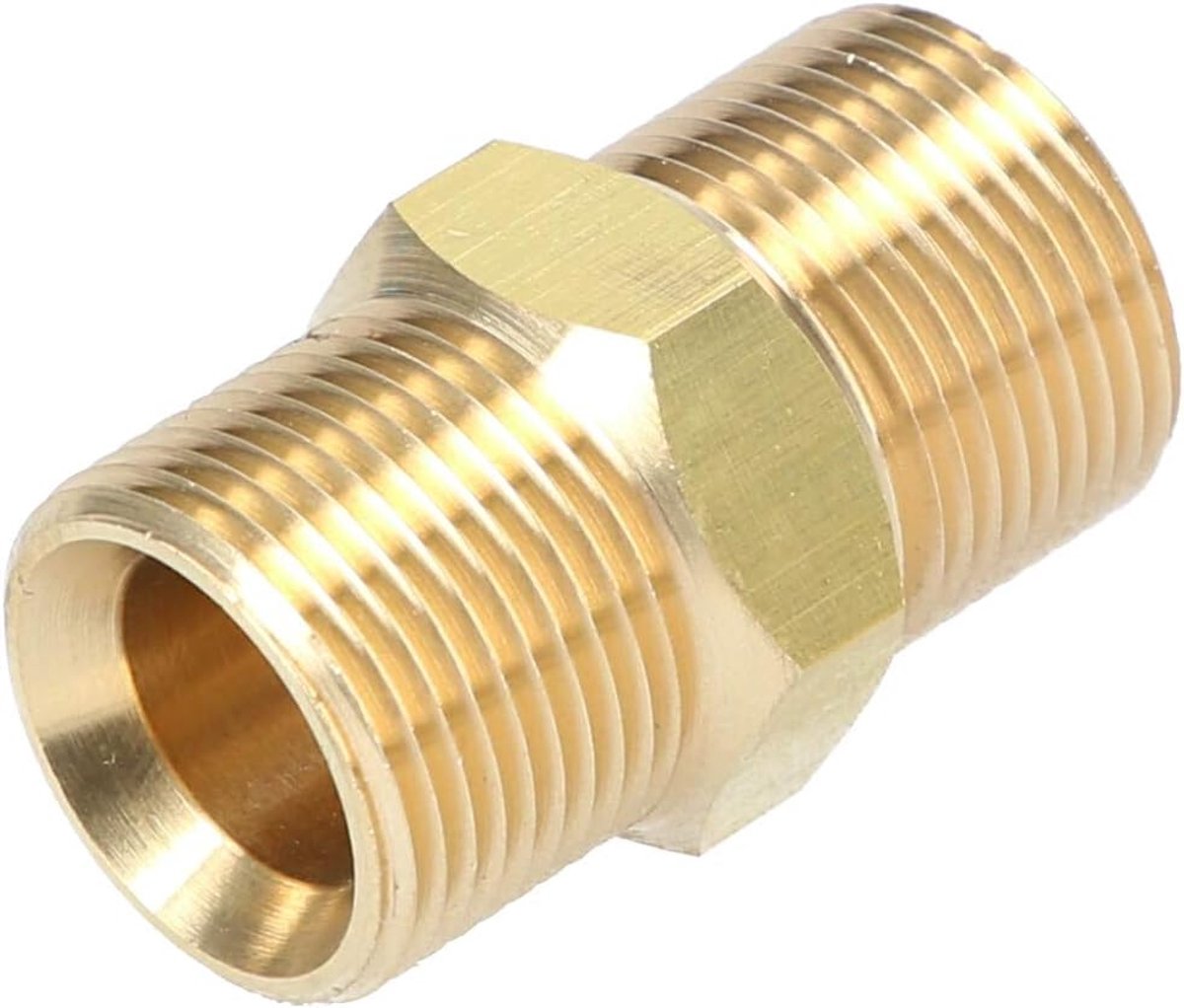 SnelShoppen - McFilter M22x1.5 AG Slangfitting - Hoge Druk Slang Adapter voor Hogedrukreinigers - Messing - Koppeling voor Slangen met M22IG