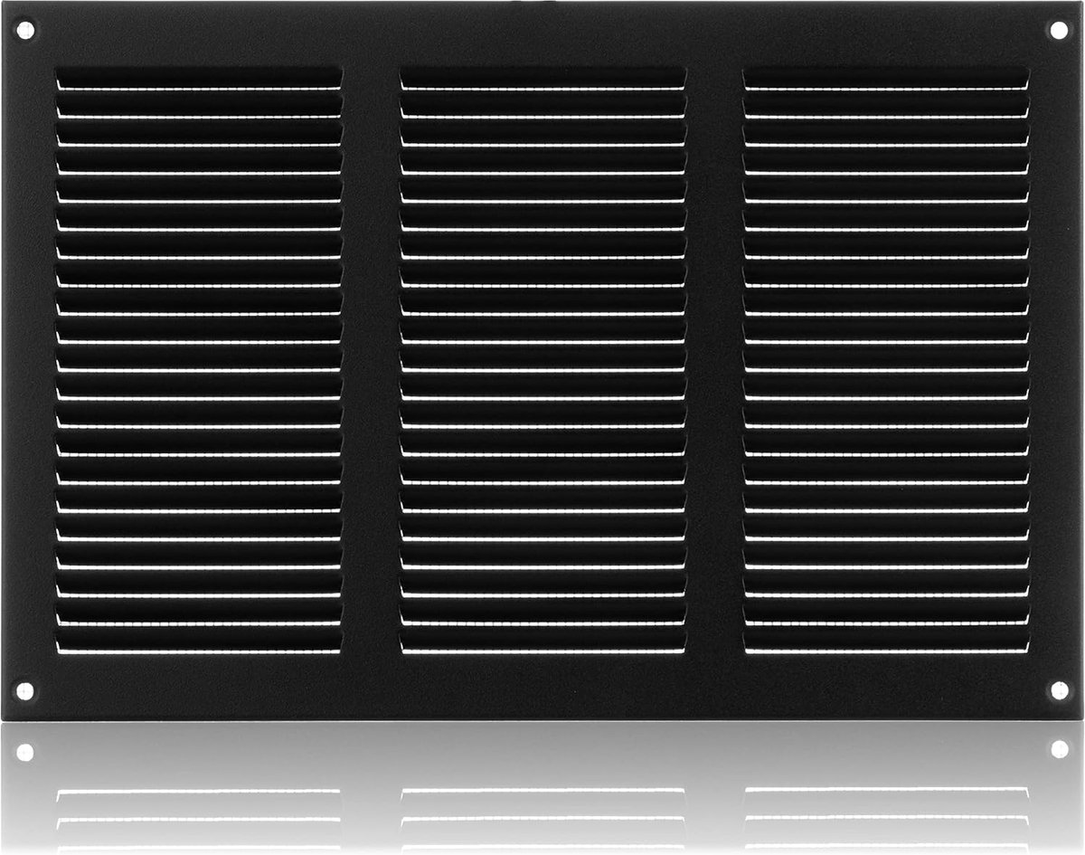 SnelShoppen - 300x200mm Ventilatierooster Anthraciet Staal met Muggennet - Duurzaam en Weerbestendig Ventilatiegrille voor Huis, Kantoor en Industrie