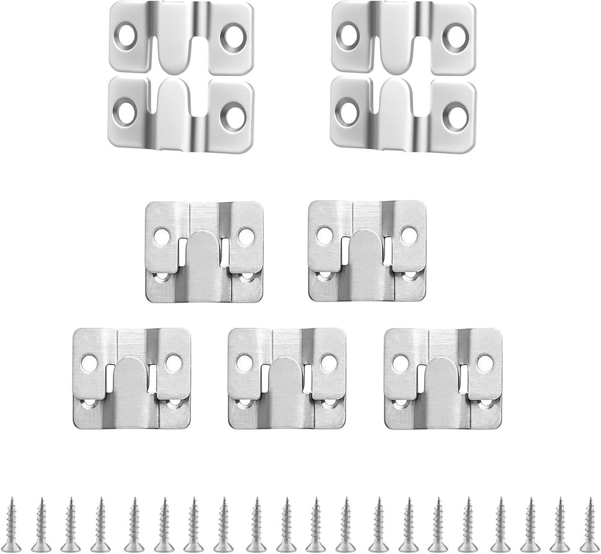 Zware Lasten Hangers - Fotolijst Ophangers - Veilig Ophangen - Roestvrij Staal - 10 Stuks 54mm - Zilver