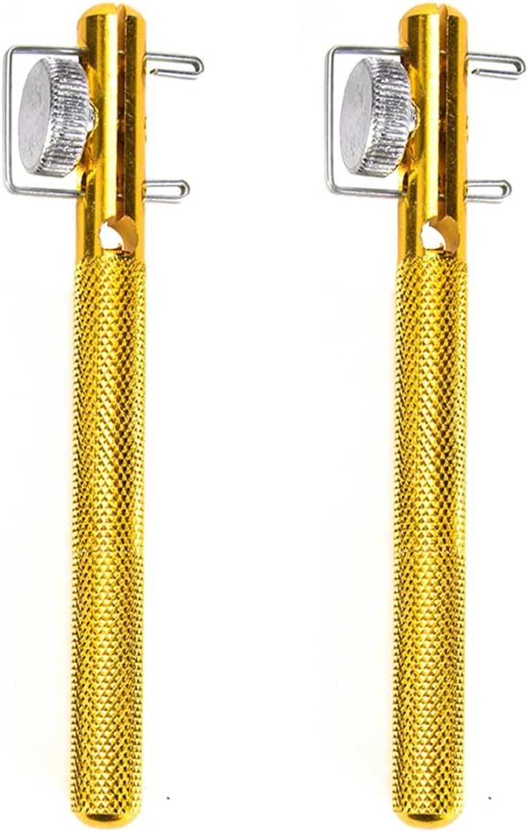 SnelShoppen - 2 Stuks Hand Knotting Tool voor Flash Fishing en Zeevissen - Eenvoudige Hengel Knoop Gereedschap van Duurzaam Aluminium met Gouden Knoop