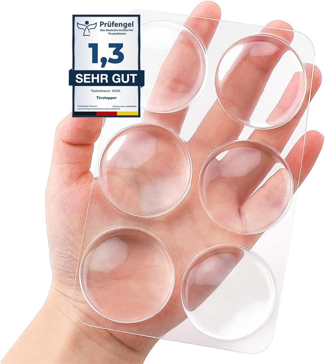 SnelShoppen - Door Stopper Transparant 6 Stuks Zelfklevende Rubber Buffer Wandbescherming voor Deuren en Muren - Elastische Geluidsdempers voor Glazen