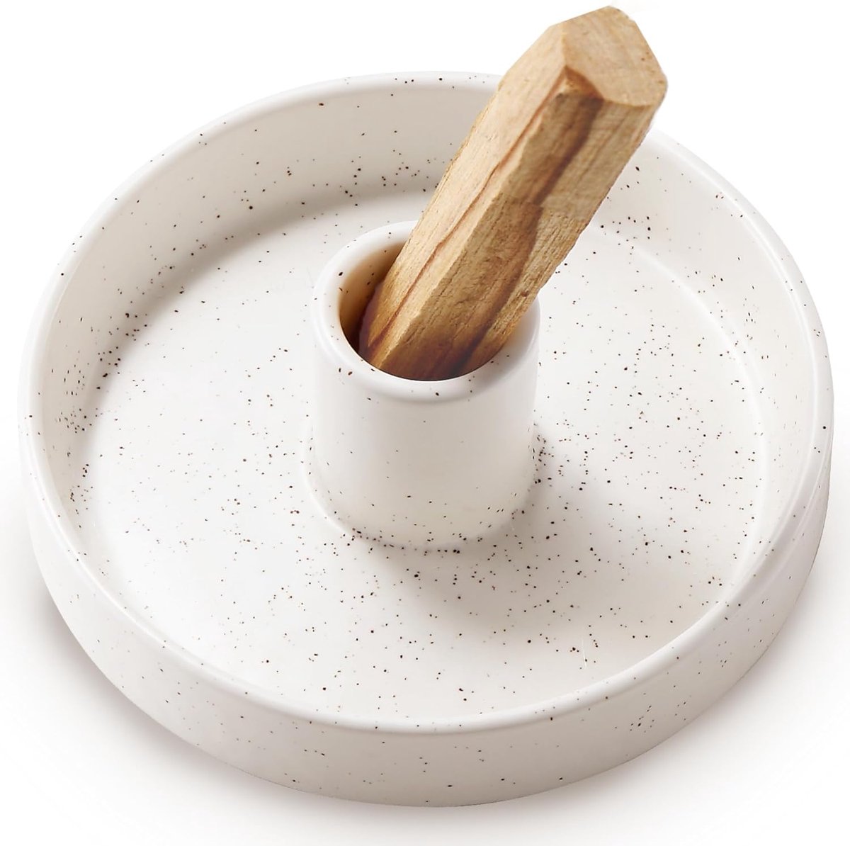 SnelShoppen - Modern Palo Santo Holder met Asopvangbak, Minimalistische Incenshouder voor Heilig Hout en Wierookstokjes, Handige Keramische Kom voor M