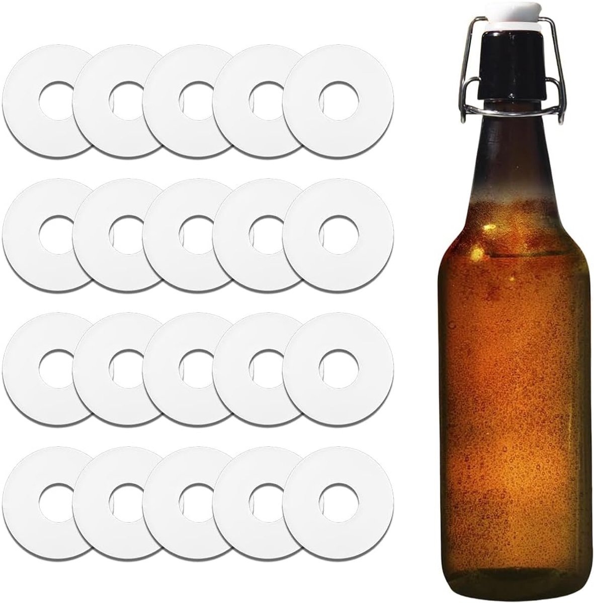 SnelShoppen - 20pcs Silicone Seals voor Swing Top Flessen - Rubber Stopper - Glas Bottle Seal - Perfect voor Thuis, Feest, Camping - Hoge Kwaliteit, 2
