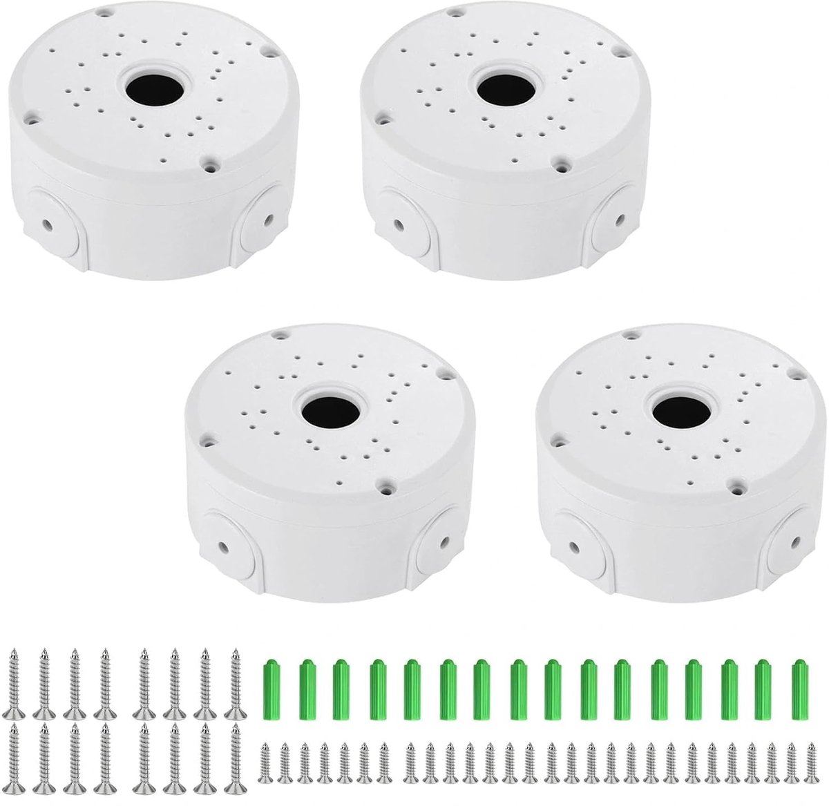 SnelShoppen - 4x Waterdichte Camera Aansluitdoos ABS Behuizing voor Dome Camera Installatie - Binnen en Buiten Gebruik
