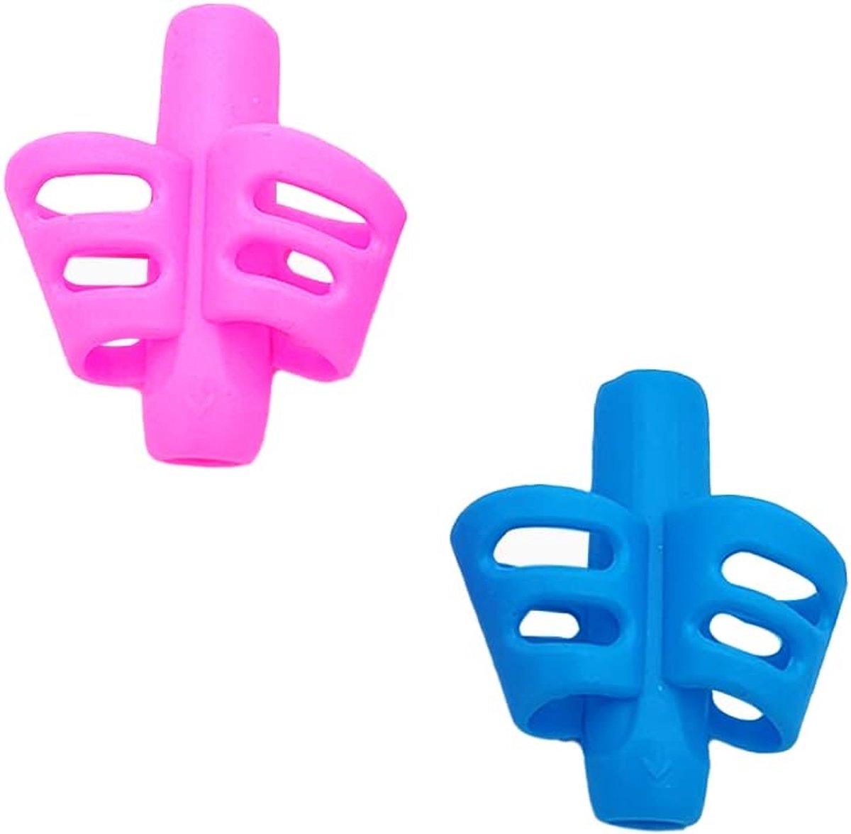 SnelShoppen - Pencil Grips 2 Stuks Ergonomische Schrijfhulp Silicone Potlood Grip Handvat Geschikt voor Kinderen en Volwassenen, Comfortabel en Ademen