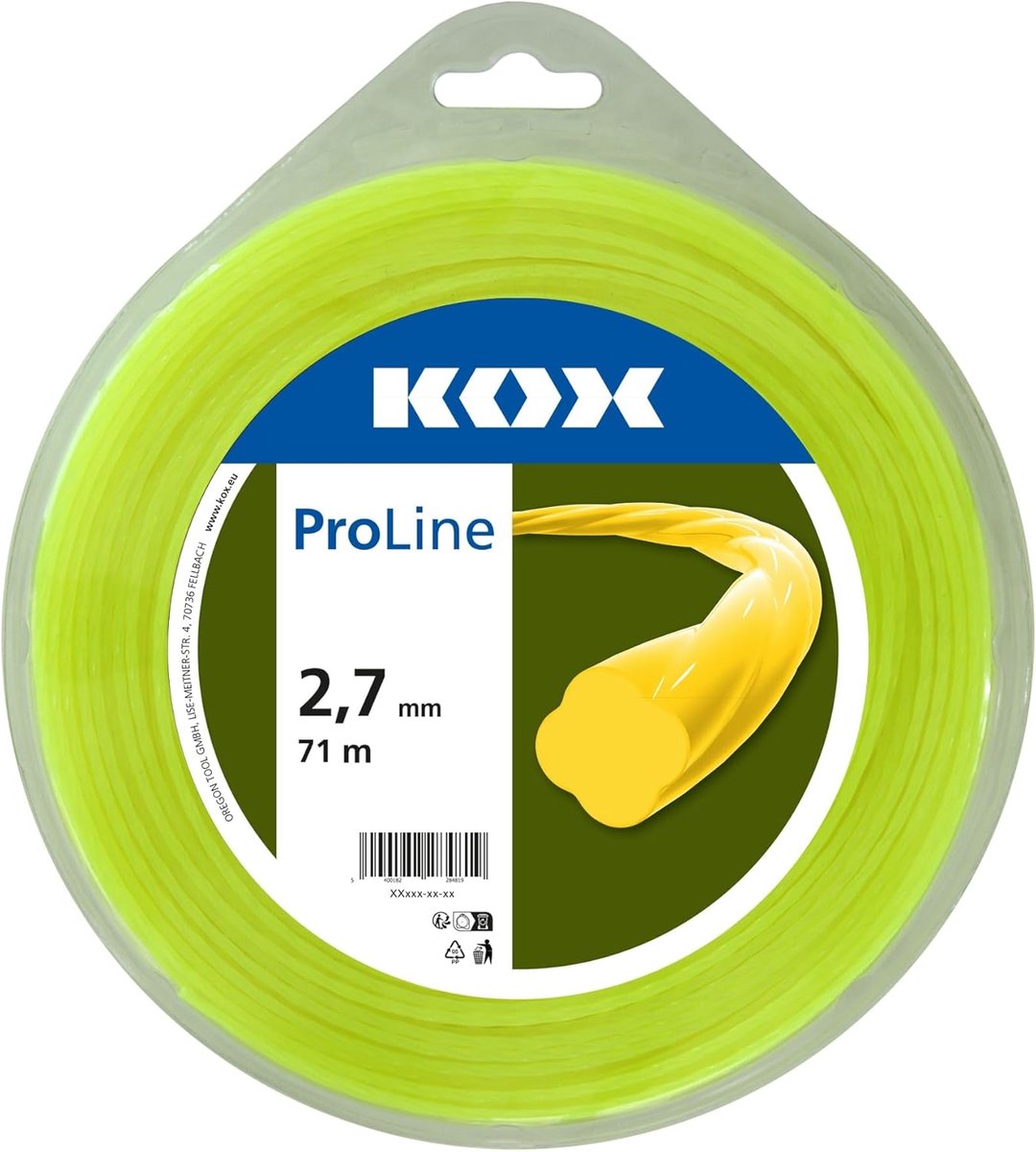 SnelShoppen - ProLine Snijdraad 2,4 mm - 437 m Lengte - Twisted Brush Cutter - Fluorescerend - Stil en Efficiënt - Tuinaccessoires