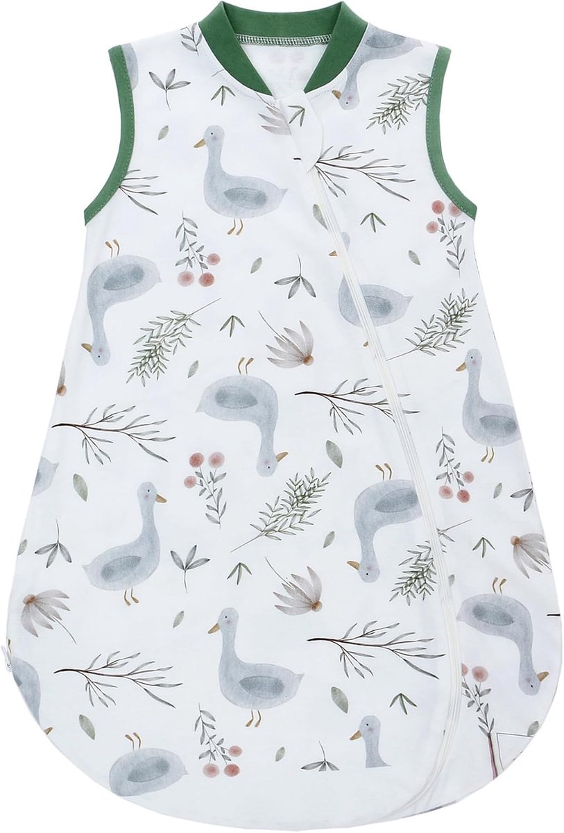 SnelShoppen - Baby Slaapzak 100% Katoen Zomer Slaapzak 0-18 Maanden Lichtgewicht Ademend Unisex Voor Jongens en Meisjes Maat 68-78 cm Groen