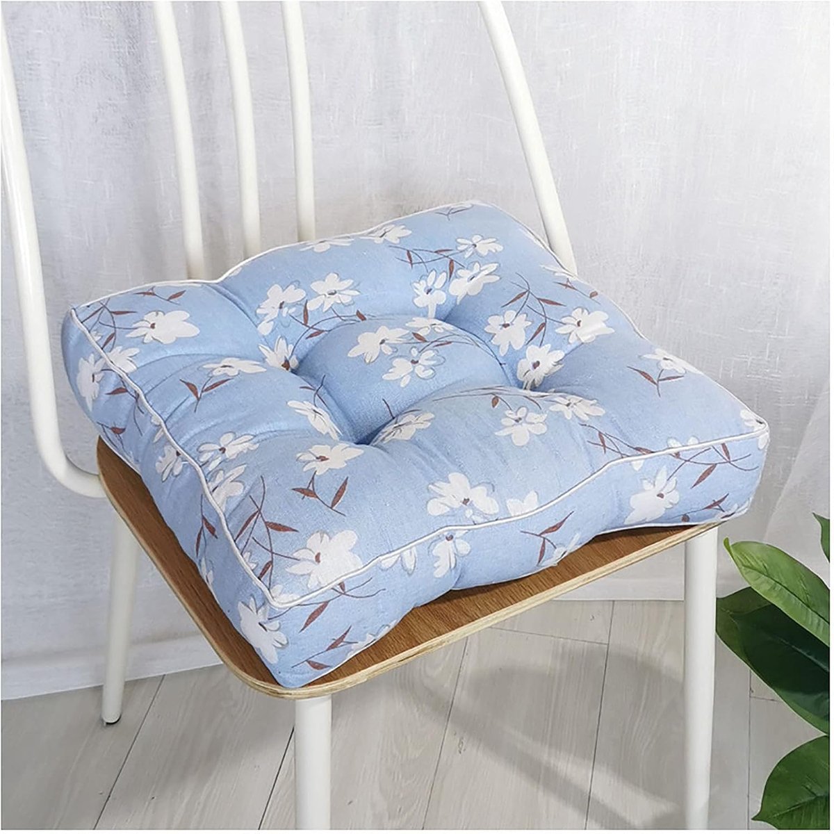 wangk Stoelpad/Keuken Eetkamerstoelkussen/Zitkussens/Zitstoelstoelkussen/Decoratieve stoelkussen/Tuin Seat Pad voor Thuis/Kantoor/Auto/3 maten/meerdere kleuren-Blauw magnolia 40x40x10cm (15,7x15,7x4in)
