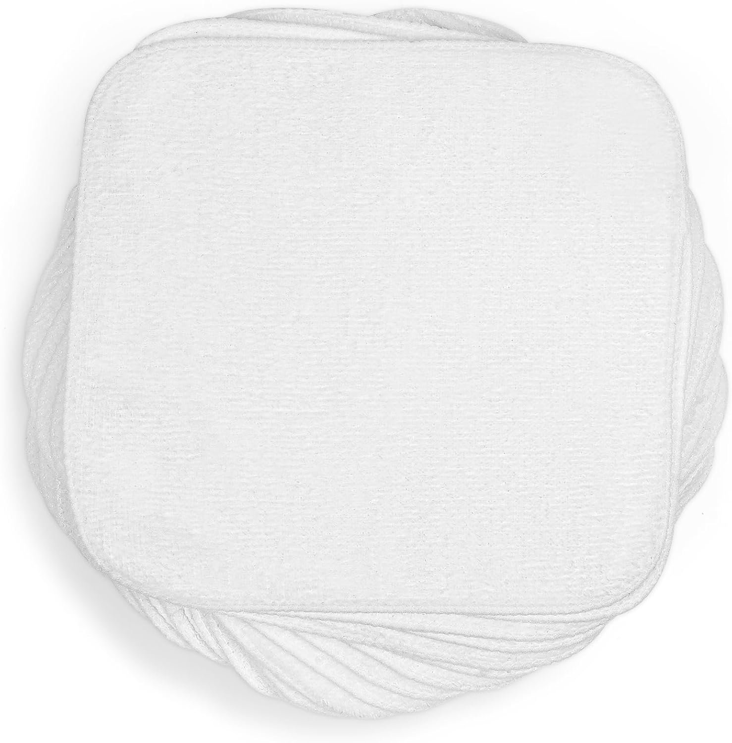 SnelShoppen - 25 Stuks Herbruikbare Katoenen Terry Doekjes 15x15 cm, Zachte Witte Make-up Verwijderdoekjes, Perfect voor Babyhanden en Gezichtsreinigi