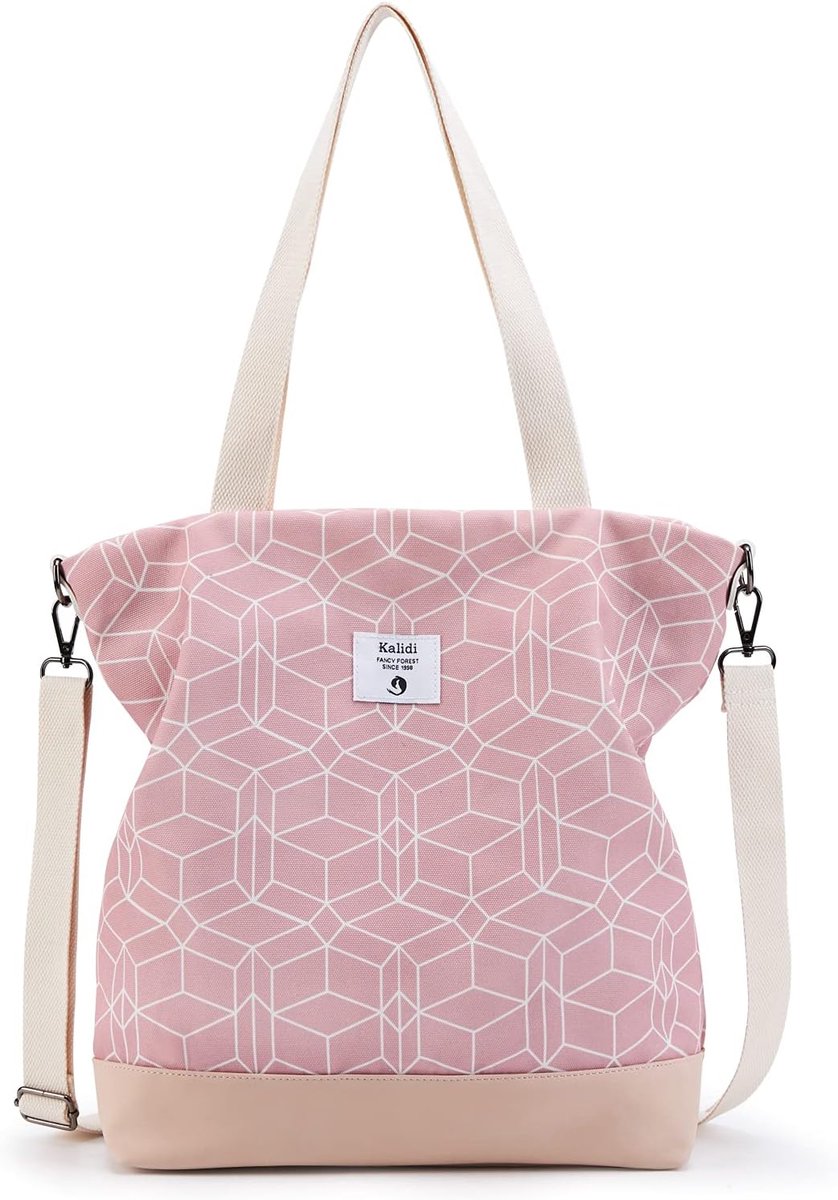 Schoudertas voor dames - grote canvas tas - casual hobo tas - perfect voor school en werk - ShopVlot