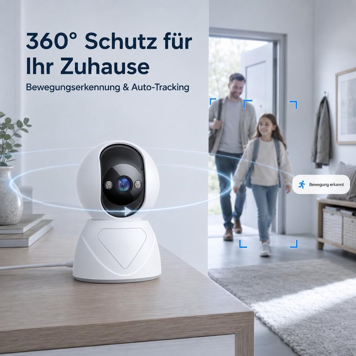 Thijox - 5G WiFi Bewakingscamera Indoor Camera UHD 3MP Draaibaar 355° Huisdier Bewaking Automatische Bewaking Nachtzicht 3 2-Weg Audio SD/Cloud