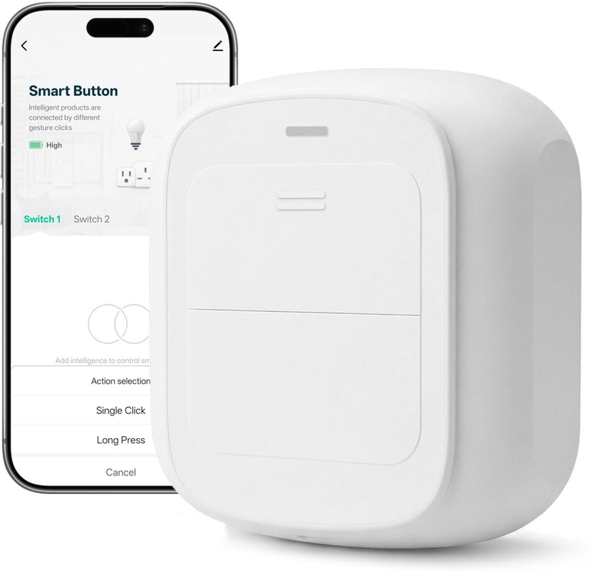 Switch without smart button, 2-key and 3-position operation, personalized actions, light control, multi-device control - ShopVlot