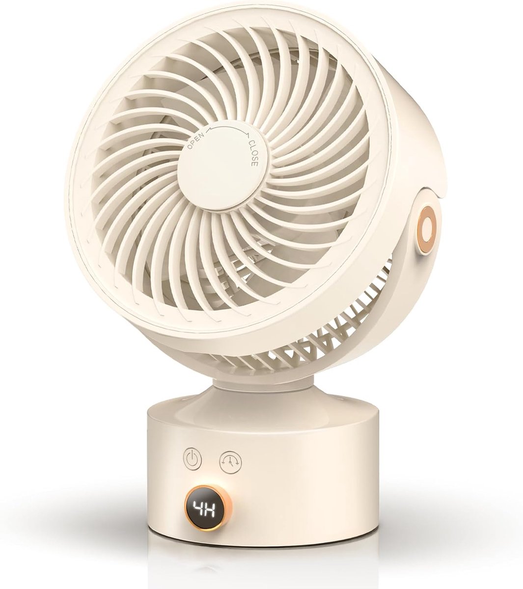 9 Inch Schommelende Bureauventilator - Stil Luchtcirculator - 3 Snelheden - 4 Uur Timer - Oplaadbaar - Geschikt Voor Slaapkamer, Kantoor En Studentenkamer - Beige