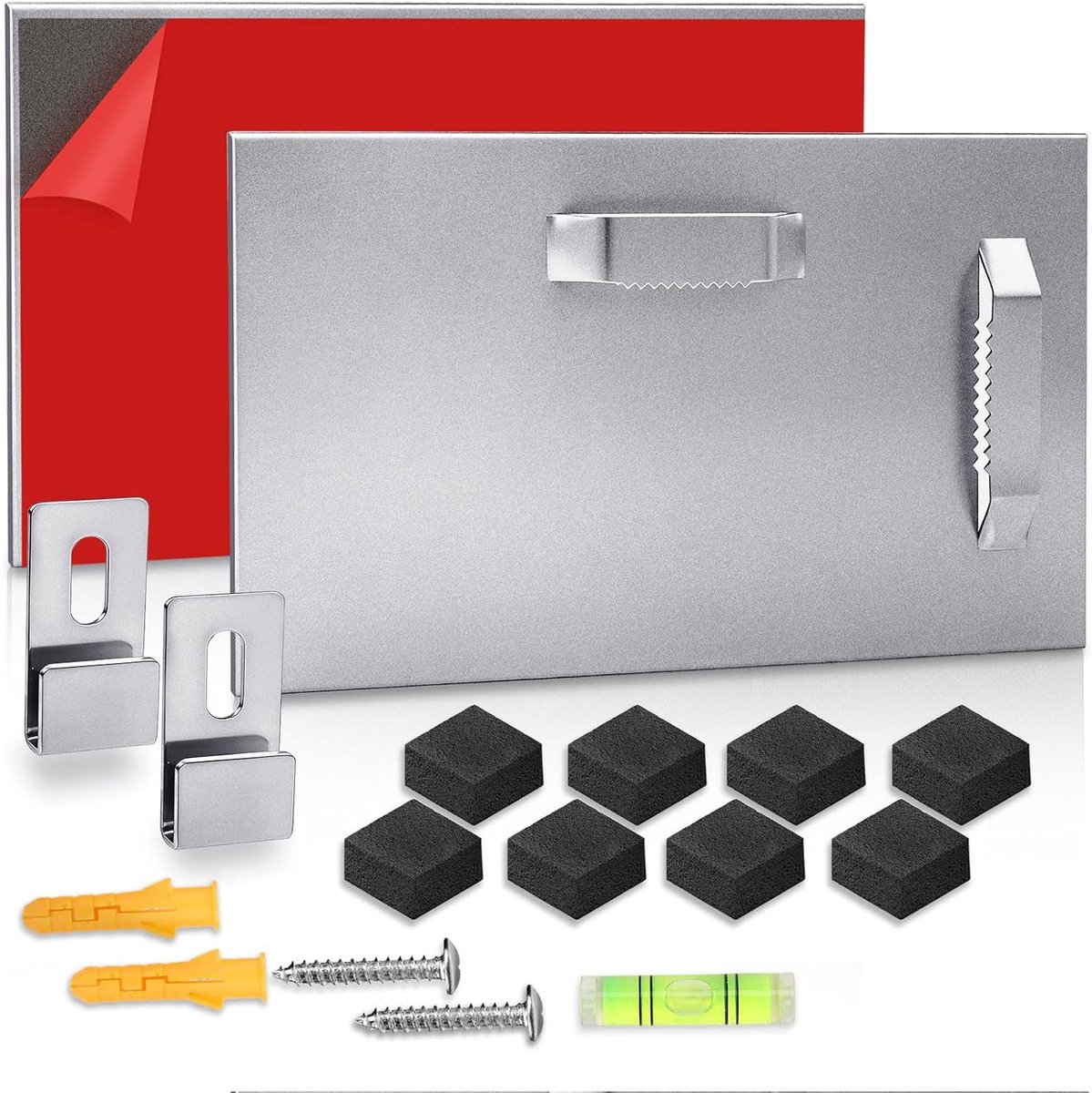 aluminium hangende schilderijhaken zelfklevend tot Sild-hanger voor het lijmen zelfklevende spiegelhouder haakspiegelhouder voor zware spiegelfoto's acrylglas fotolijst (2 stuks 20*10CM)