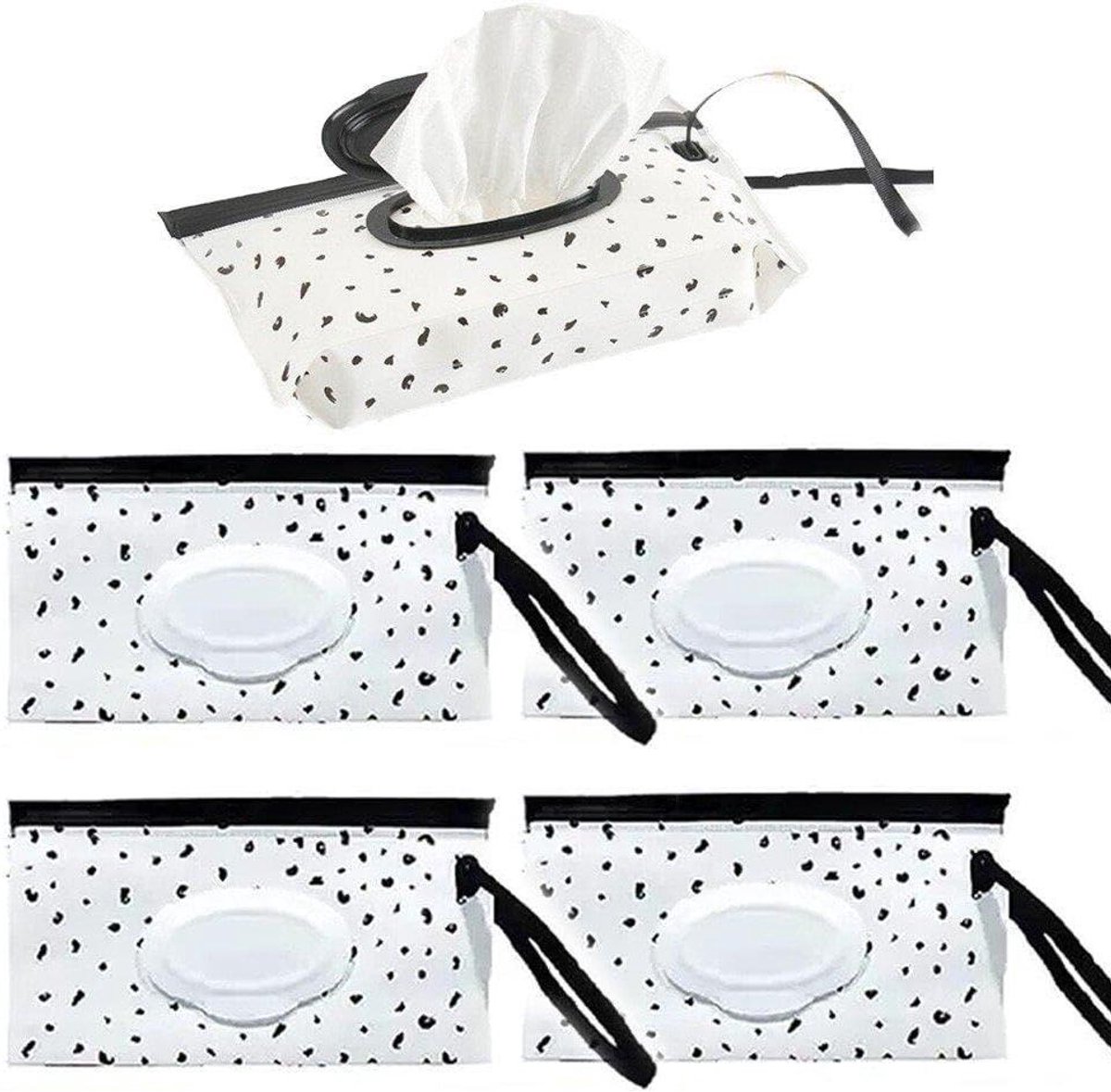 Babydoekjes Dispenser - Doekjes Houder - Reizen en Onderweg - Hervulbaar en Lekvrij - 24 x 13.5 cm - Meerdere Kleuren