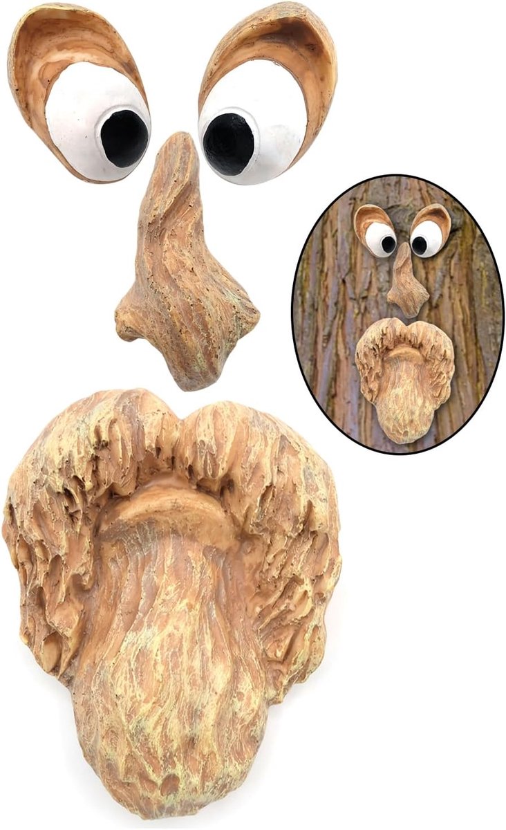 Man Gezicht Sculptuur, Oude Man Boomgezicht, Boomgezichten Tuindecoratie, Grappig Boomgezicht, Tuinprikker, voor Tuindecoratie, Thema-activiteiten, Feestdag