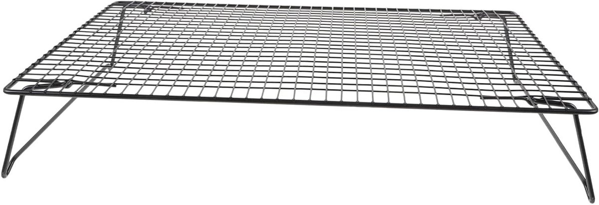 Koelrek Taart - Bakrek Afkoelen - Bakken en Grillen - Koolstofstaal - 42.5 x 27.7 cm - Zwart