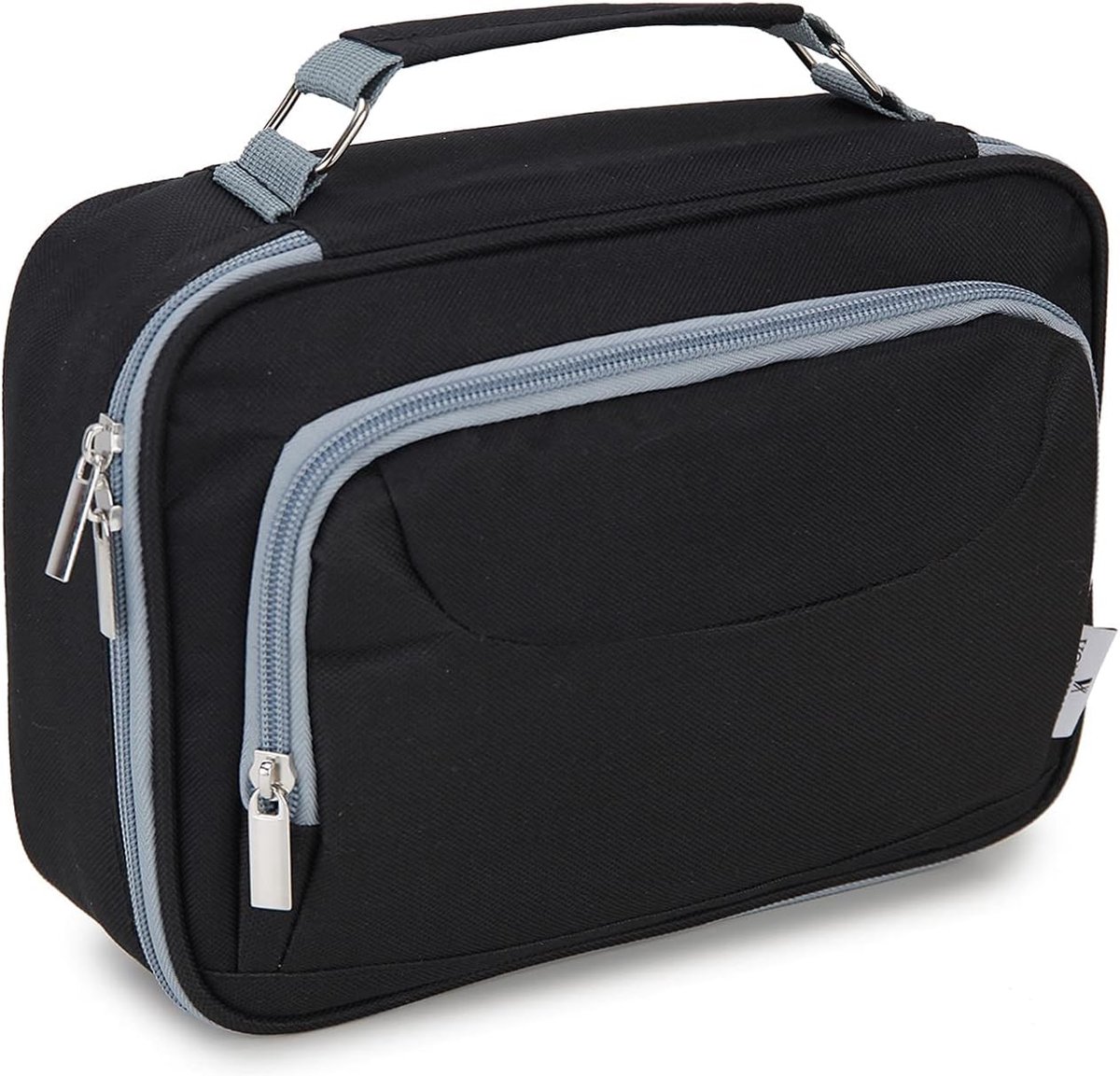 potloodzak, VONXURY school potlood houder voor meisjes en jongens draagbaar 57-sleuven pen organizer met 2 afneembare lagen meerdere ritsvakken voor college kantoor, Zwart, L, Make-Up Pouch