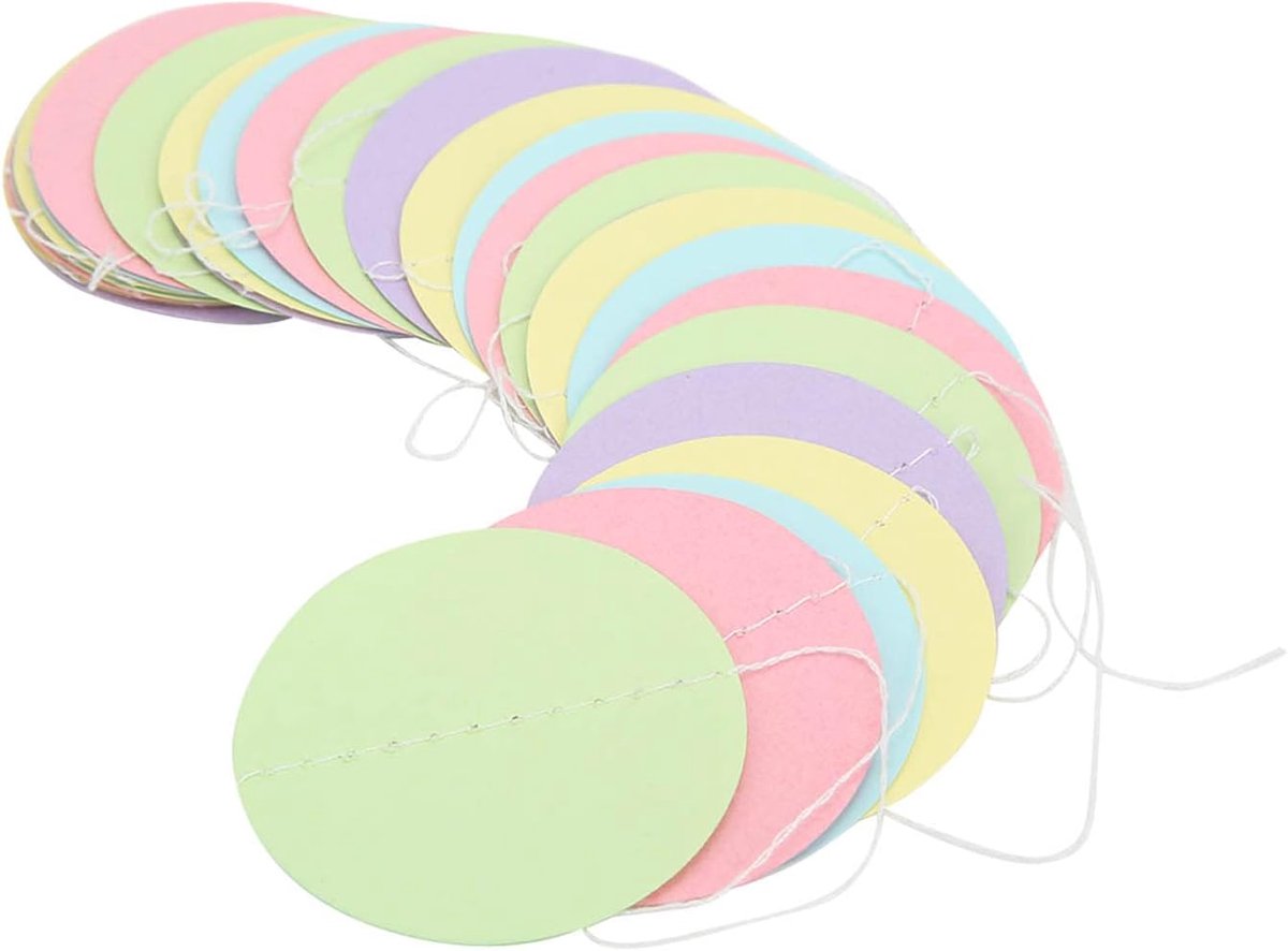 Pakket van 5 Cirkelvormige Papieren Slingers, Kleurrijke Cirkelvormige Hangende Slinger, Kleurrijke Cirkelvormige Stippen Levendige Pastelcirkels, Cirkelvormige Stippenwimpels