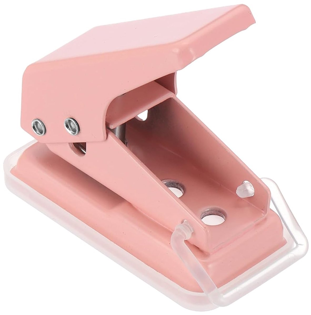 1/4 inch enkele perforator, mini draagbare kleine perforator, 6 vellen gatcapaciteit, metalen perforator voor dag doe-het-zelf handwerk, scrapbook, ticket, roze