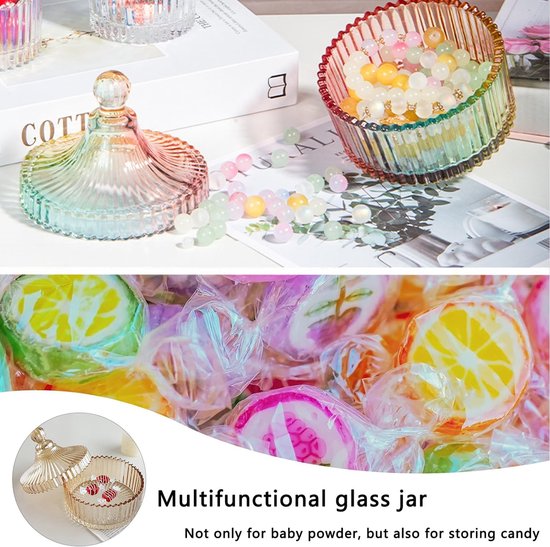 poederdoosjes, poederdoosjes voor het lichaam, talkdoos voor baby's, met poederkwast, voor baby's, ideaal cadeau voor vrouwen (barnsteen) — afbeelding 5