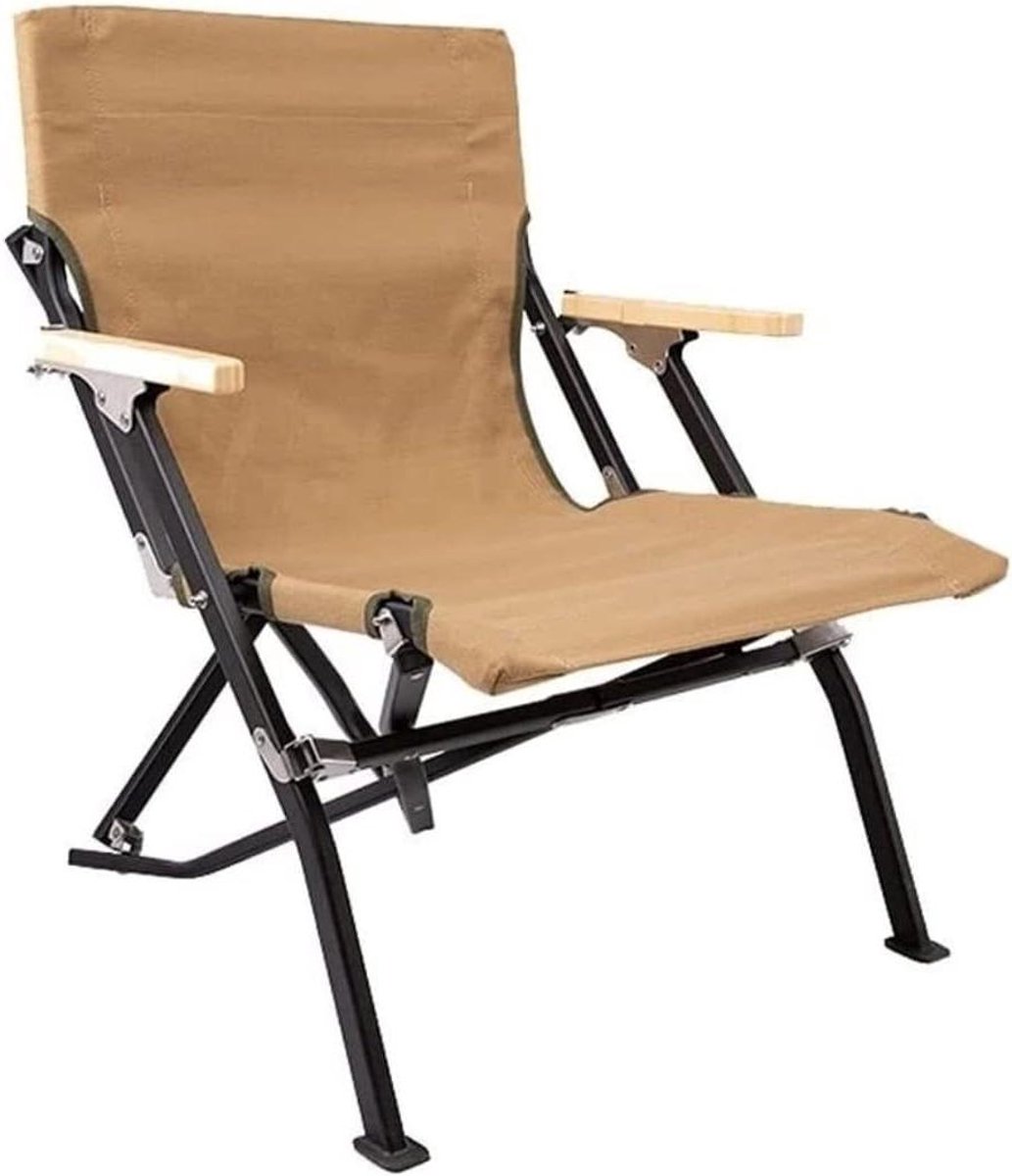 Klapstoel Kampeerstoel - Opvouwbare stoel Buitenstoel - Kamperen en Vissen - Dubbele Laag Canvas - 71x56.5x61cm - Bruin