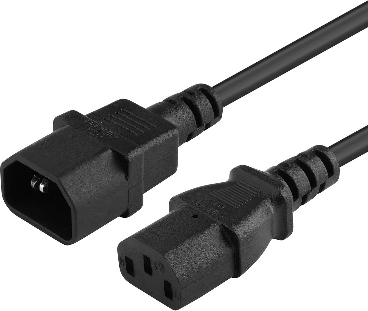 kps05 verlengkabel voor pc 230V 0,5 m, verlengkabel IEC 320, bus naar stekker, IEC 320 C13 naar C14, stroomkabel, kleur zwart