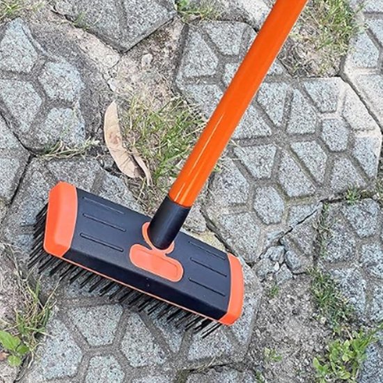 Voegenverwijderaar Set - Tuinreiniger - Terras Reinigen - Driehoekige & Rechthoekige Borstel - 44 cm Lengte - Grijs — afbeelding 5