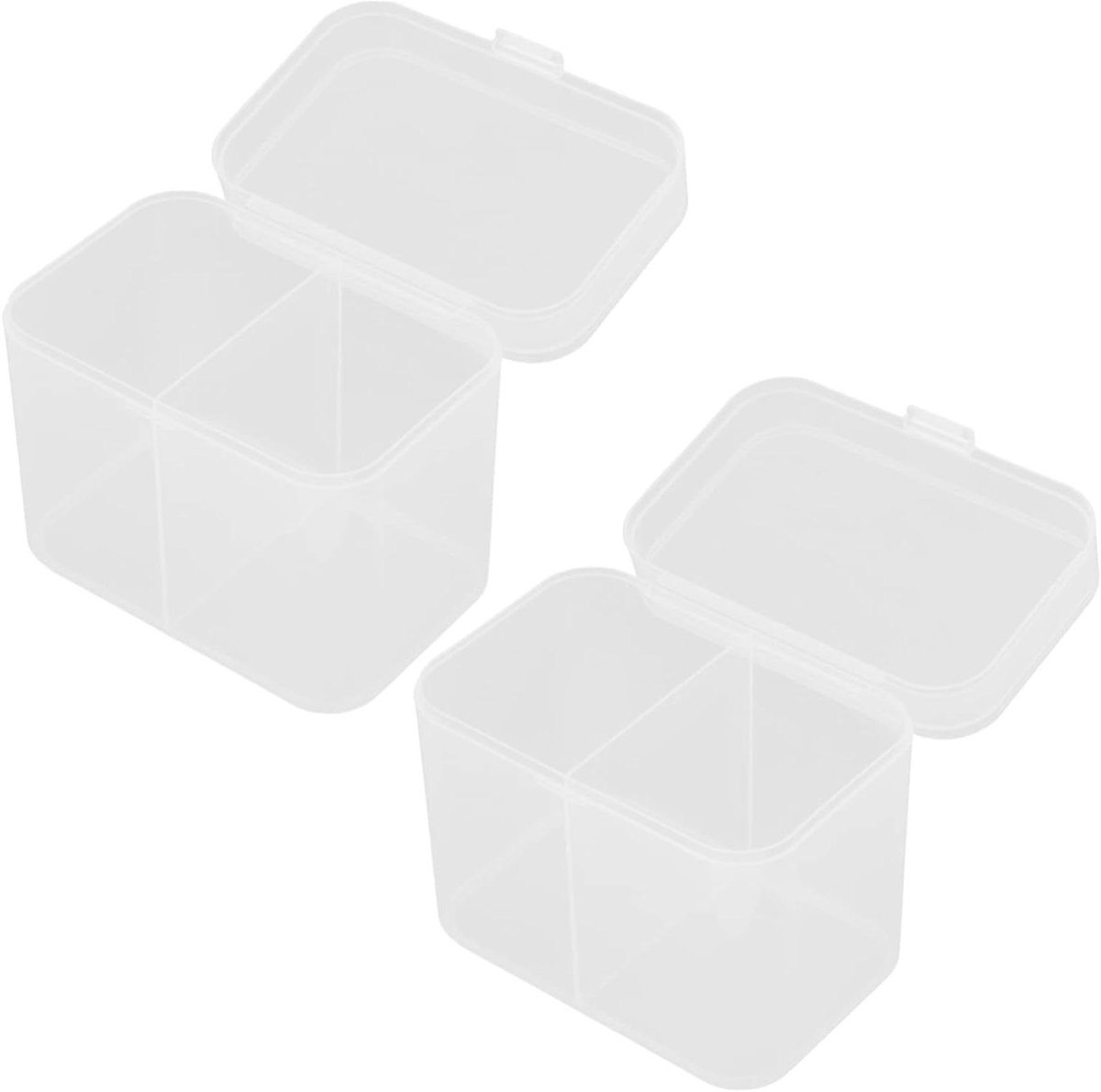 Wattenschijfjes Houder - Opberger Make-up - Schoonheid Organiseren - Met Deksel - 2 Stuks - Wit
