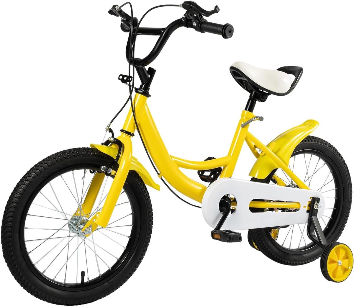 Kinderfiets Loopfiets hulpwiel Leren fietsen In hoogte verstelbaar 16 inch Geel