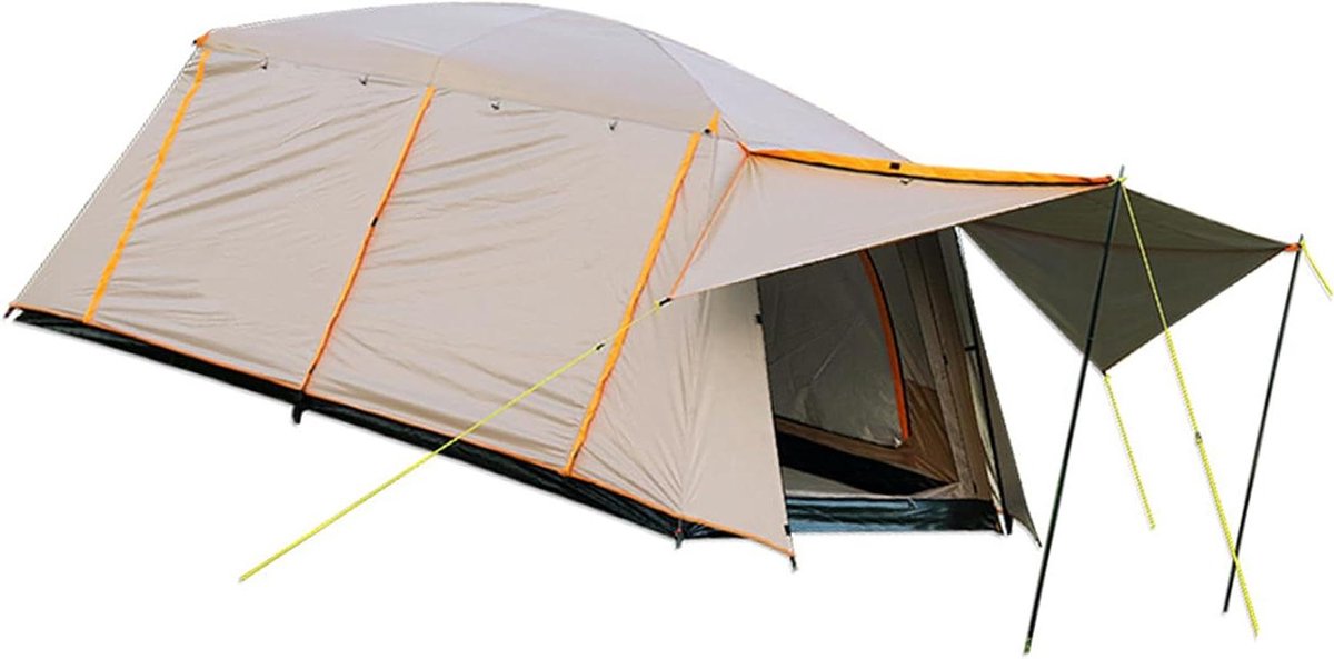 Kampeertent - Familietent - Buitenactiviteiten - Waterbestendig Ontwerp - 8-12 Personen - Zwart