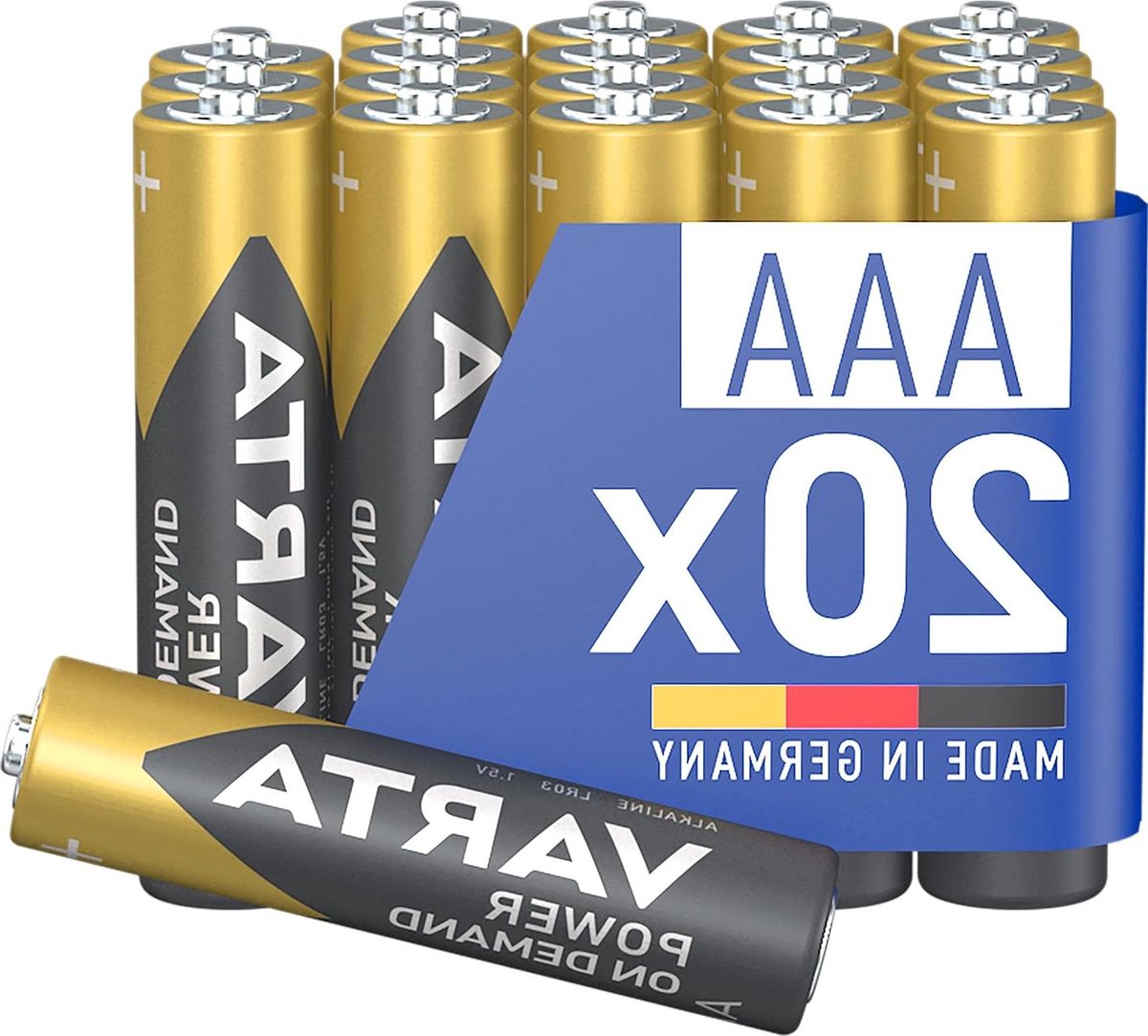 Batterijen AAA - Kleine Batterijen - Apparaten Voeden - Power on Demand - 20 Stuks - Zilver