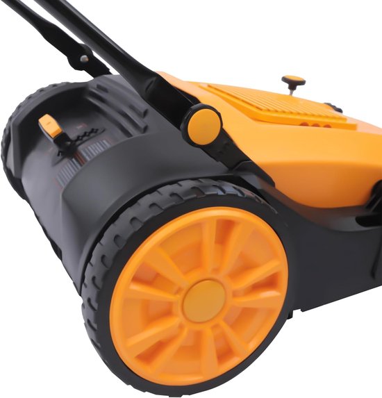 Veegmachine - Handveger - Grote ruimtes reinigen - 55 liter opvangbak - 105 cm veegbreedte - Zwart Geel — afbeelding 3
