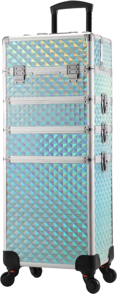 Makeup Trolley Luxe Koffer - Afneembaar 4-in-1 - Nail & Manicure - Op Wielen, Grote Opbergruimte