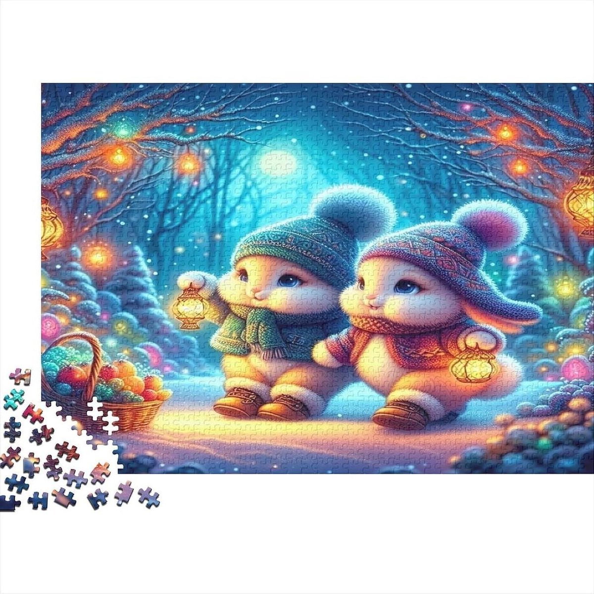 Papieren Puzzel - Volwassen Puzzel - Ontspannend Spel - Winter Thema - 1000 Stukjes - Kleurrijk