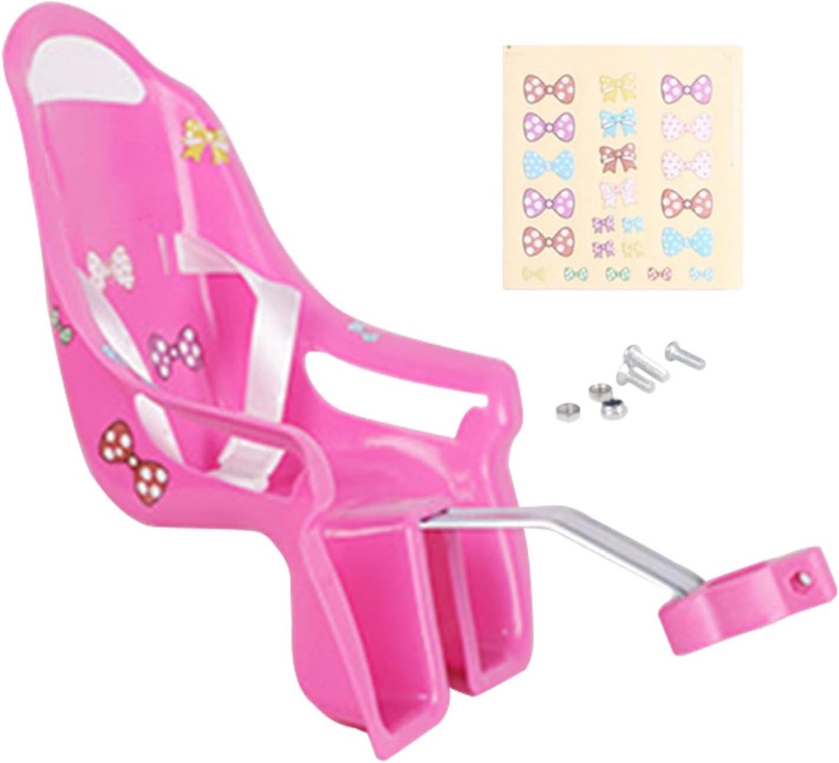Poppenzitje Fiets - Poppendrager Fiets - Poppen Meenemen - Makkelijke Bevestiging - Universeel - Roze
