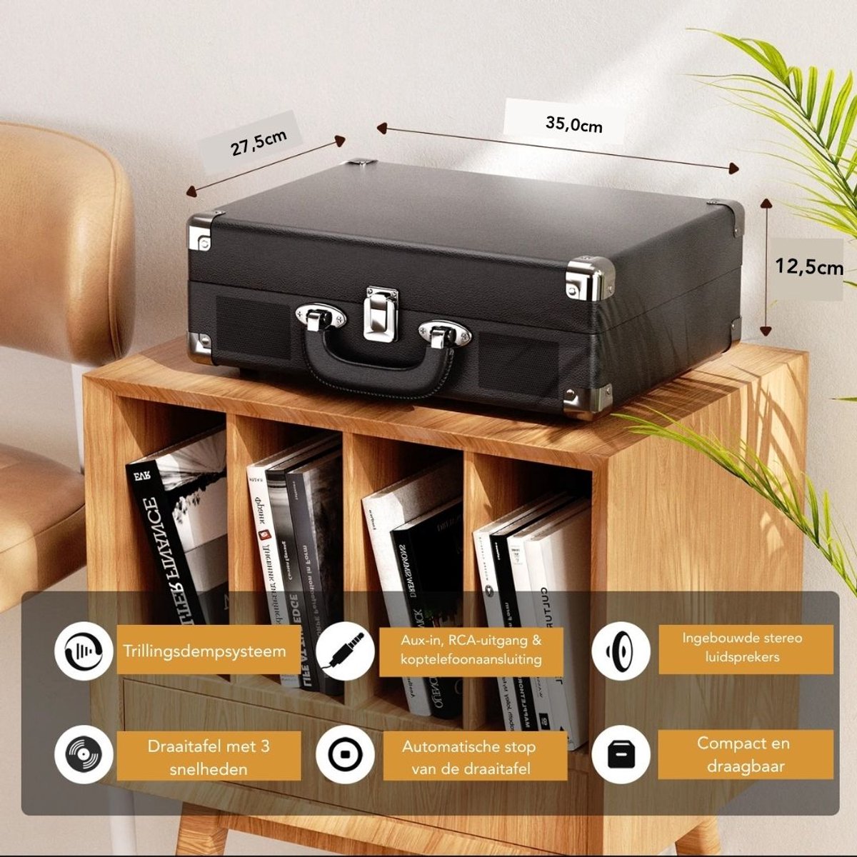 G&G platenspeler - Platen - Vinyl - LP - Voorversterker - 2 ingebouwde speakers - Auto stop - Bluetooth - Retro - Koffer - AUX — cadeau in Games, Films & Muziek - foto 7