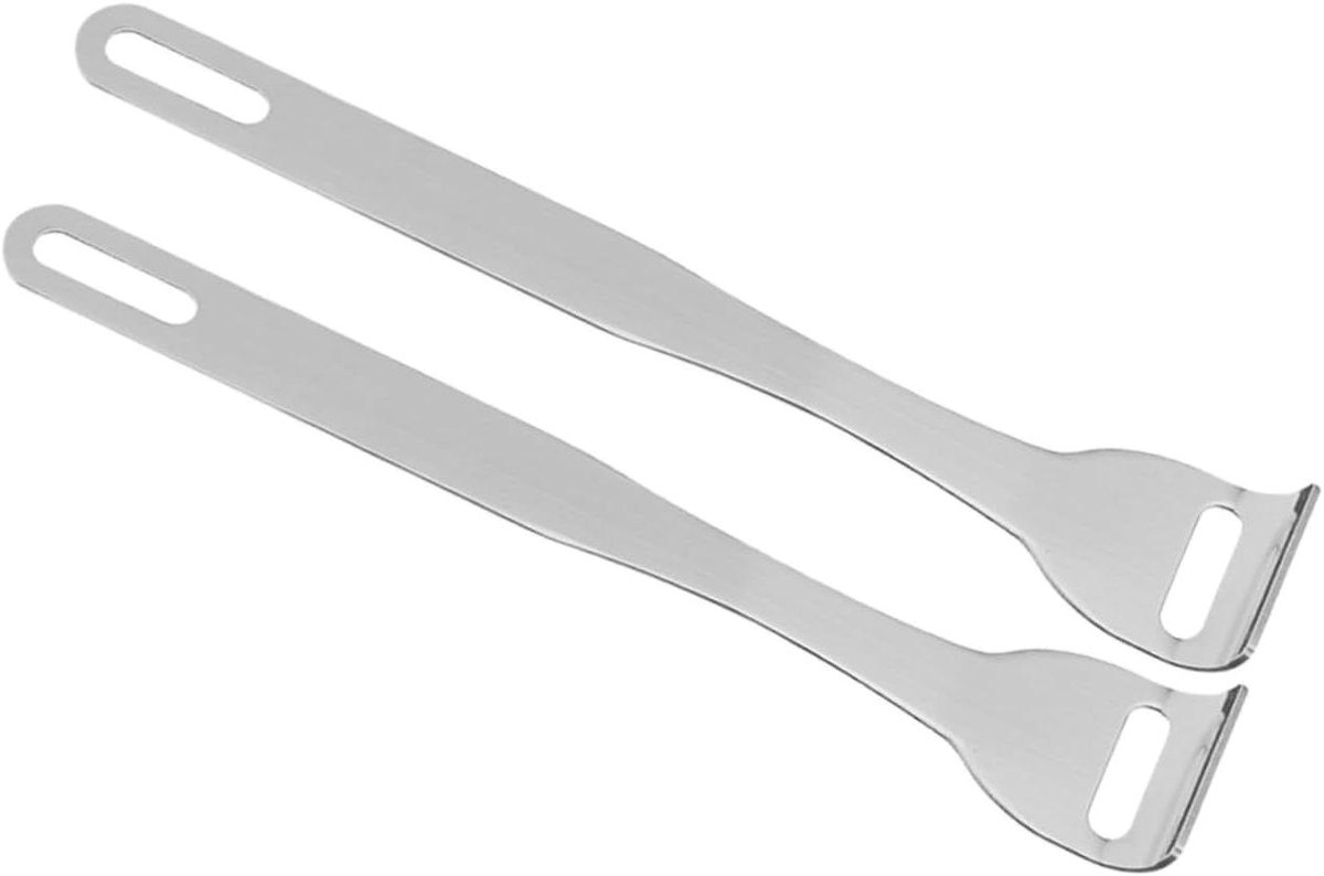 Tongschraper Set - Tongreiniger Mondverzorging - Frisse Adem - Roestvrij Staal - 2 Stuks - Zilver