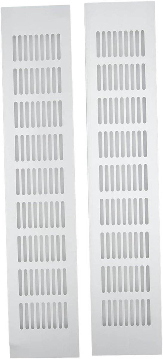 Ventilatierooster Rechthoekig - Rooster Kast Ventilatie - Verse Lucht Ciculatie - Eenvoudige Installatie - 80 x 400 mm - Zilver